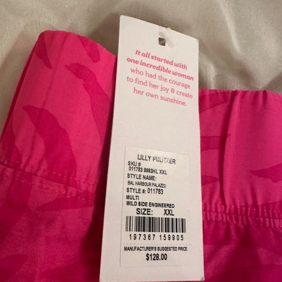 Lily Pulitzer Bal Harbor palazzo Vibrant Pink Patterned Pants - Picture 6 of 6
